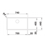 BLANCO 521560 ZEROX 700-U DURINOX 不鏽鋼台下式鋅盤